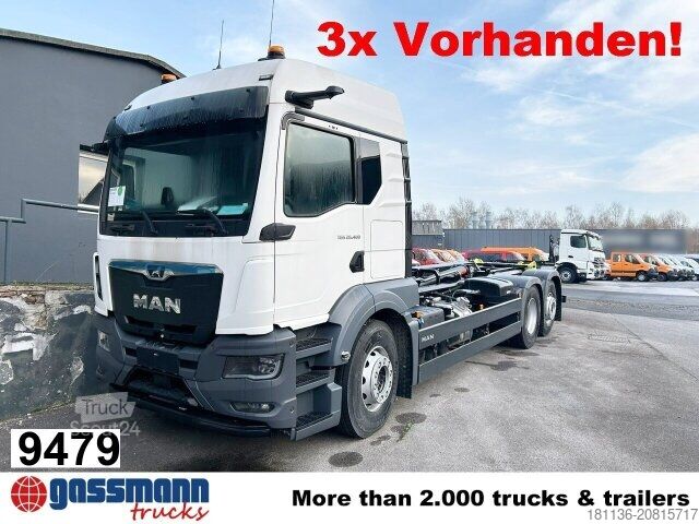 Camion benne à bras amovible MAN TGS 26.480 6x2-4 BL CH, Lenk-/Lift, OptiView, LED,