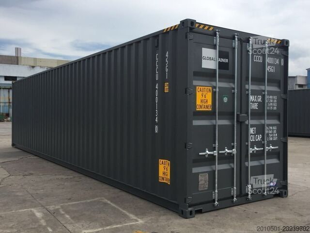  40 Fuß High Cube Seecontainer / one Way Anthrazit / Lagercontainer / 12 Meter