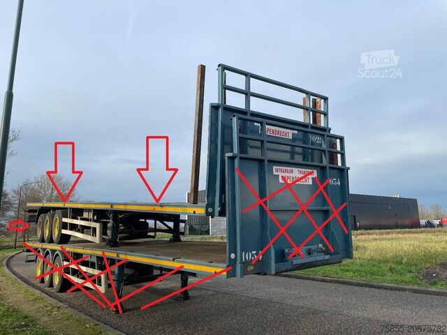 Platform römorku Haan OPL45 Heavy Duty / Rungen-Potholes /BPW / 2x Li...