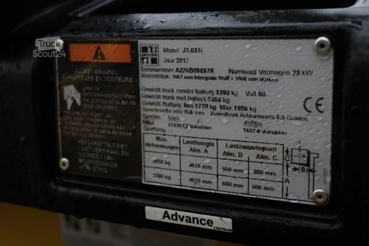 Chariot élévateur à fourche Hyster J3.0XN Valid inspection, *Guarantee! 3t Electric F