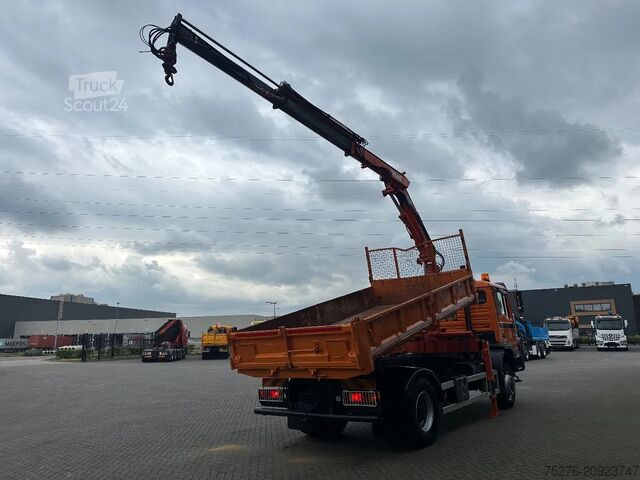 3-sānu pašizgāzējs MAN 18.284 4x4 3 zijdige kipper/ Kraan