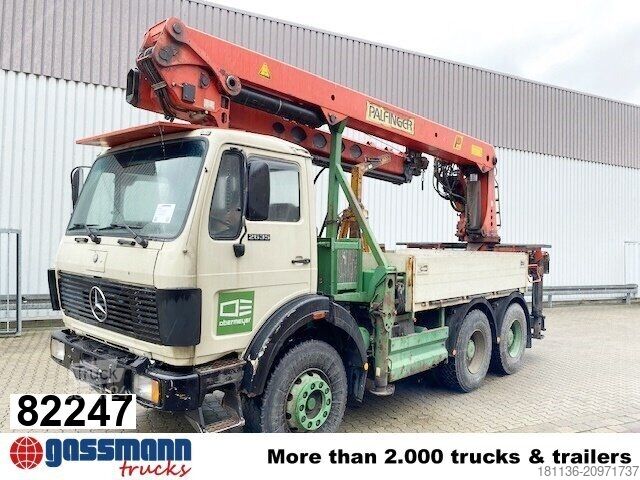 LKW mit Pritsche (offen) Mercedes-Benz 2635 6x4, V8, Heckkran Palfinger PK 28000, Funk,