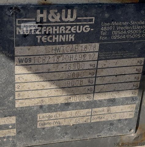 Swap-chassis trailer H&W Tandem mit Brücke 2 x vorhanden STANDORT MÜNSTER