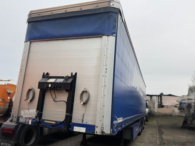 Open semitrailer with tarp SCHWARZMÜLLER S1 - Staplerhalterung - Lenkachse + Hubdach