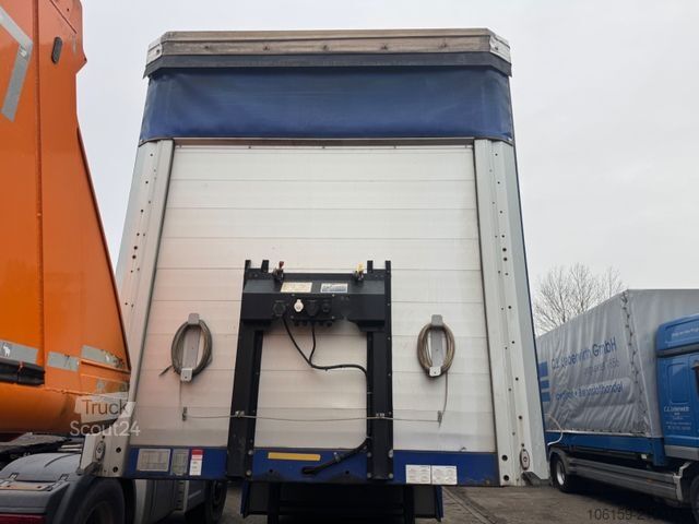 Open semitrailer with tarp SCHWARZMÜLLER S1 - Staplerhalterung - Lenkachse + Hubdach