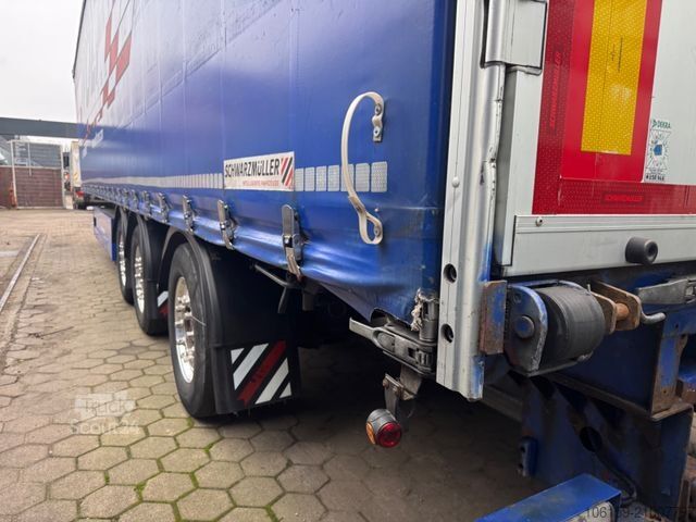 Open semitrailer with tarp SCHWARZMÜLLER S1 - Staplerhalterung - Lenkachse + Hubdach