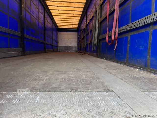 Open semitrailer with tarp SCHWARZMÜLLER S1 - Staplerhalterung - Lenkachse + Hubdach