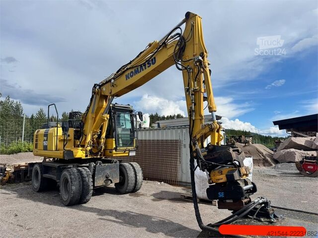 Колесен багер Komatsu PW160-8 Wheeled Excavator with Rototilt and Gradin
