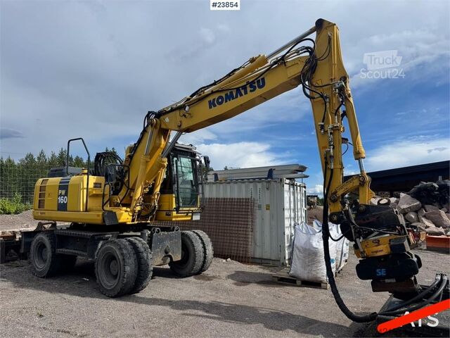 Колесен багер Komatsu PW160-8 Wheeled Excavator with Rototilt and Gradin