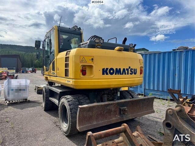 Колесен багер Komatsu PW160-8 Wheeled Excavator with Rototilt and Gradin