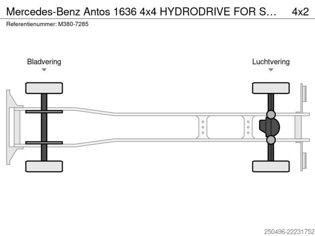 Šasijas kabīne Mercedes-Benz Antos 1636 4x4 HYDRODRIVE FOR SALE AS CHASSIS