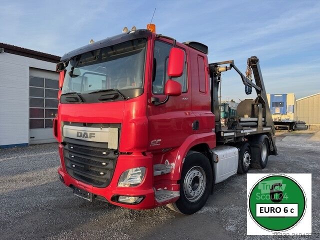 Camion benne DAF CF 400 Absetz Hyva 6x2 Tele Schalt Klima