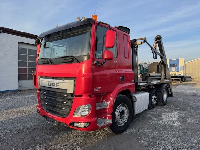 Camion benne DAF CF 400 Absetz Hyva 6x2 Tele Schalt Klima