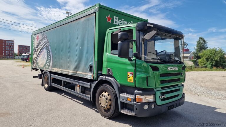 Drikkevare-lastebil Scania P340  E3 Alu-Latten LBW AHK Alufelgen Blatt Luft