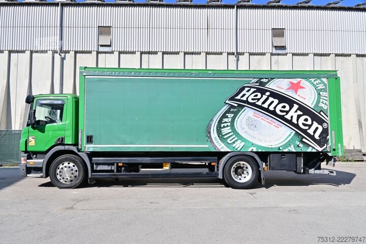 Drikkevare-lastebil Scania P340  E3 Alu-Latten LBW AHK Alufelgen Blatt Luft