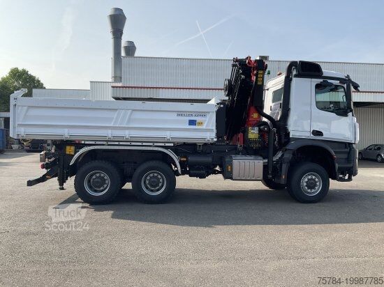 Трьохсторонній самоскид MERCEDES-BENZ AROCS 3351AK 6X6  3-S-KIPPER BORDMATIK,  PALFINGERKRAN, NEU! MIETKAUF MGL