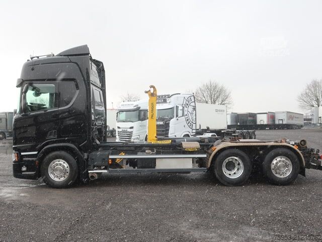 Camion benne à bras amovible Scania R 500 6x2/4 NGS Lenkachse Meiller Leder Vollluft