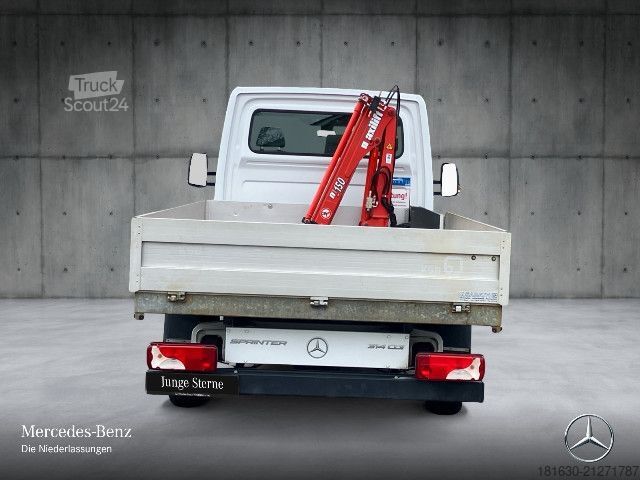 Pick-up van Mercedes-Benz Sprinter Pritsche 314 CDI Auflieger mit Kran