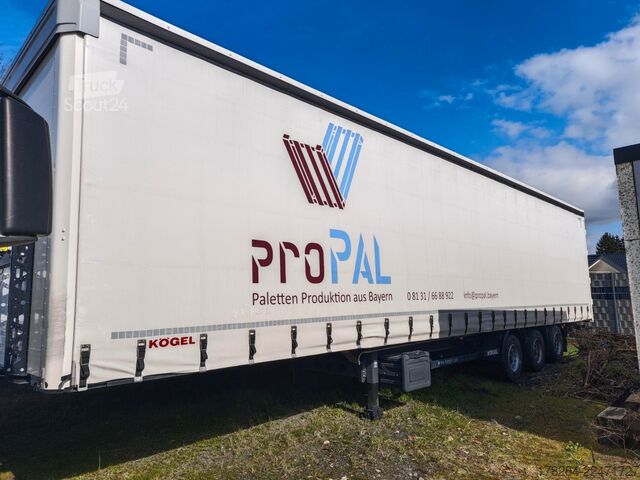 Öppen semitrailer med kapell KÖGEL MEGA Hubdach, Vario FIX, 1. Liftachse