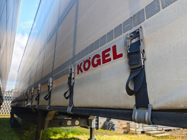 Öppen semitrailer med kapell KÖGEL MEGA Hubdach, Vario FIX, 1. Liftachse