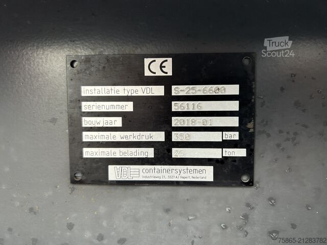 Sistema de brazo de gancho Volvo FH 460 Globetrotter / VDL Hooklift 25 Ton / 745...