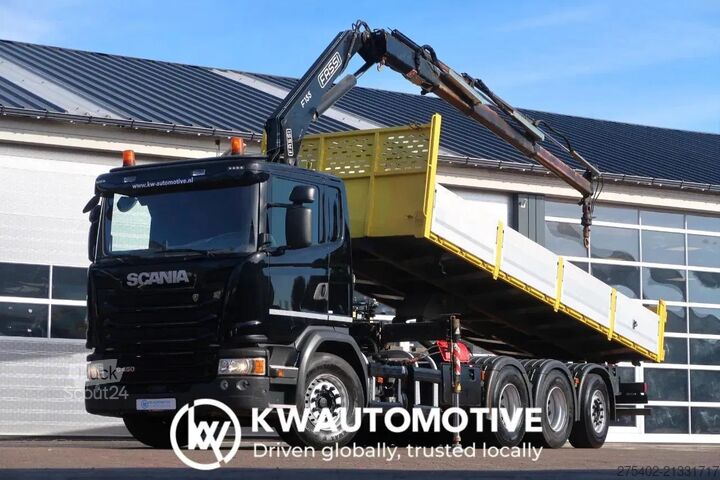 Самоскид з краном-маніпулятором Scania G450 8X4/ KIPPER KRAN/ FASSI 15 TON CRANE/ EURO...