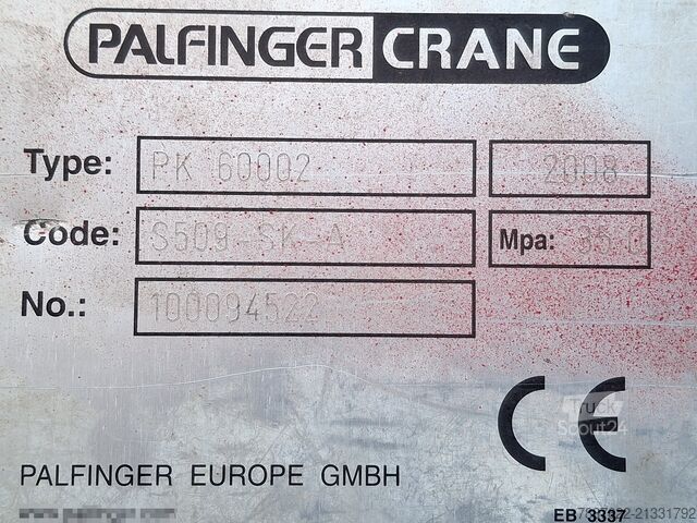 PALFINGER PK60002 + PJ170 + ROTATOR Volvo FH 480