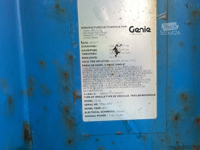 Römork Üstü Bomlu Kaldırıcı Genie TZ34 (12m)