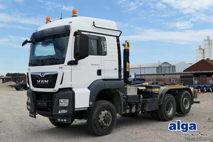 Roll-off-kippi kuorma-auto MAN 28.470 TGS 6x4, Intarder, Hyva 20-47-S,Lenk-Lift