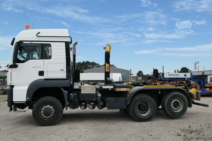 Roll-off-kippi kuorma-auto MAN 28.470 TGS 6x4, Intarder, Hyva 20-47-S,Lenk-Lift