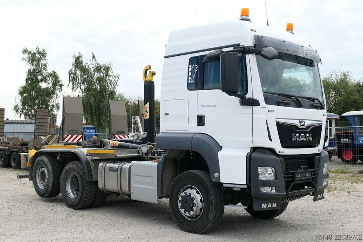 Roll-off-kippi kuorma-auto MAN 28.470 TGS 6x4, Intarder, Hyva 20-47-S,Lenk-Lift