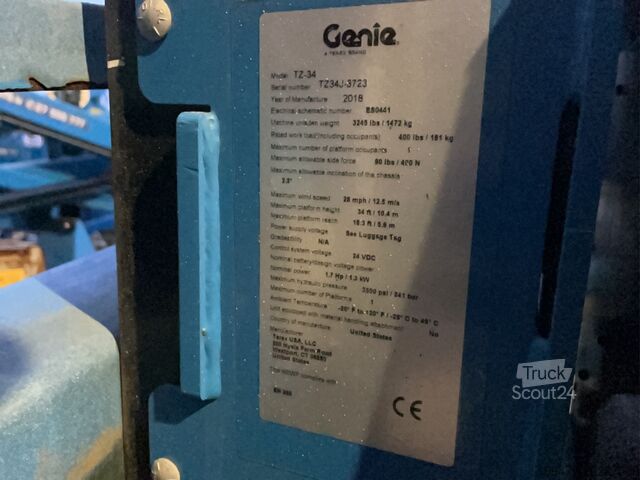 Підйомник стріли на причепі Genie TZ34 (12m)