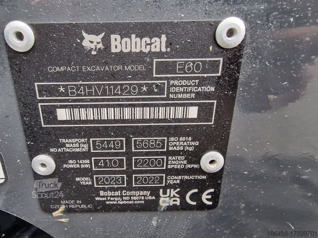 Minibagger BOBCAT E 60 Minibagger/enhalter/Neumasch.