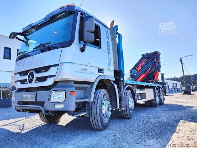 Platforma ładunkowa Mercedes-Benz Actros 4151 V8 8x4 Palfinger PK78002 + Fly Jib ...