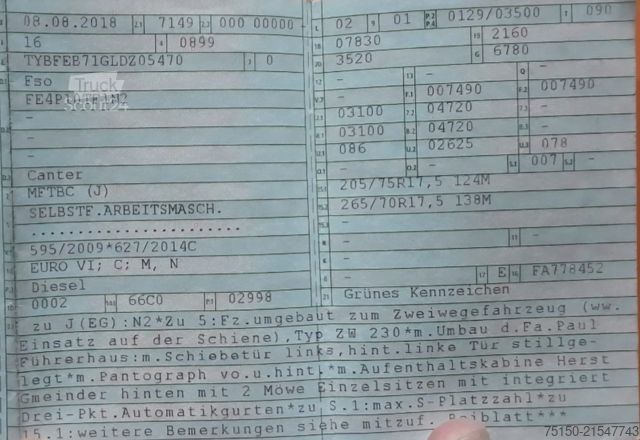 Kitas FUSO Canter  7C18 D ZWEIWEGEFAHRZEUG - Nr.: 470