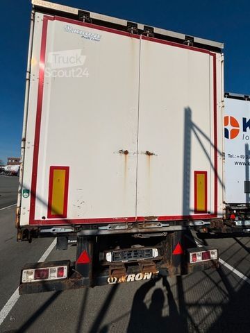 Open semitrailer with tarp KRONE SD Plane+ Lenkachse + Mitnahmestapler