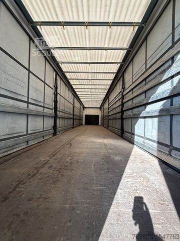 Open semitrailer with tarp KRONE SD Plane+ Lenkachse + Mitnahmestapler