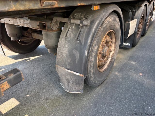 Open semitrailer with tarp KRONE SD Plane+ Lenkachse + Mitnahmestapler