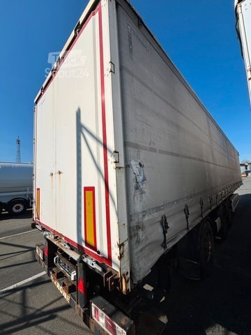 Open semitrailer with tarp KRONE SD Plane+ Lenkachse + Mitnahmestapler