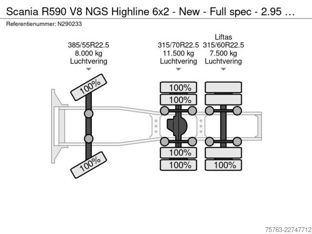  Scania R590 V8 NGS Highline 6x2 - New - Full spec - 2...