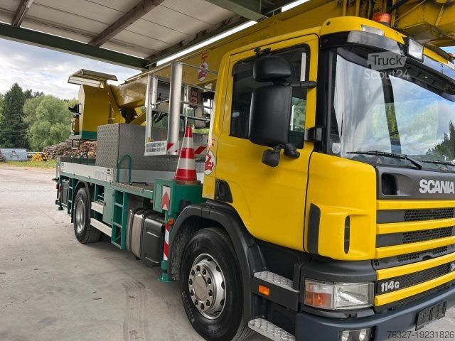Camion carrossé sur mesure Scania P114 Hubarbeitsbühne Pagliero MultitelJ355 Alu