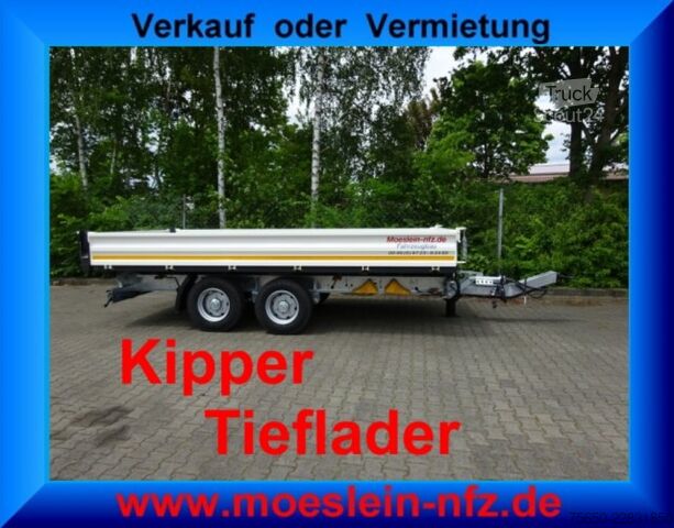 Vyklápací príves Möslein TTD 11 Weiß  neuer Tandem 3- Seitenkipper Tieflader-- Neufahrzeug --