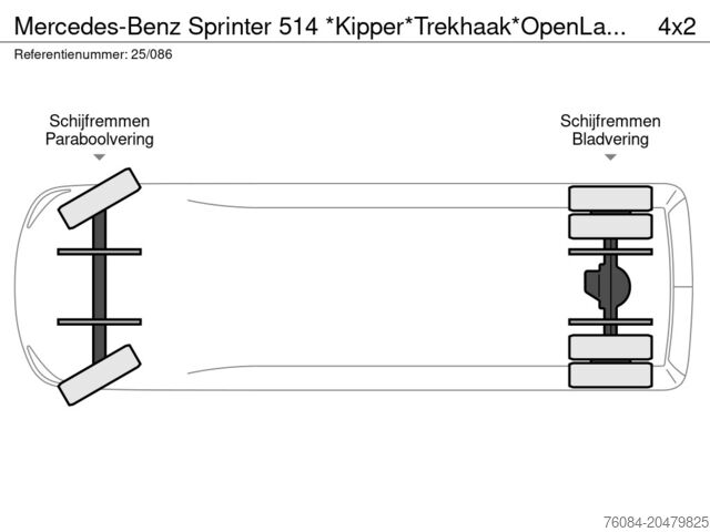 Camion de gunoi Mercedes-Benz Sprinter 514 *Kipper*Trekhaak*OpenLaadbak*Airco*