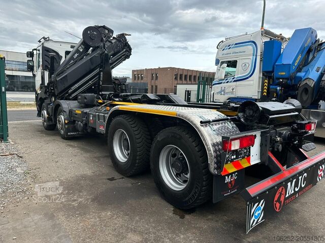 Containertransport (haakarmsysteem) Renault C460 8x4 + (19m!) KRAN HIAB 288 E-6 HIDUO - RAD...