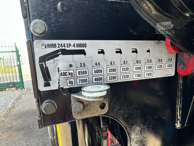 Schiebeplane Scania P410 8x4 TRIDEM PRITSCHE PLANE + KRAN HIAB 244 ...