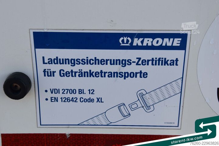 Avoin puoliperävaunu pressulla KRONE 2 x Liftachsen (1.+3. Achse) Palka XL+Getränke