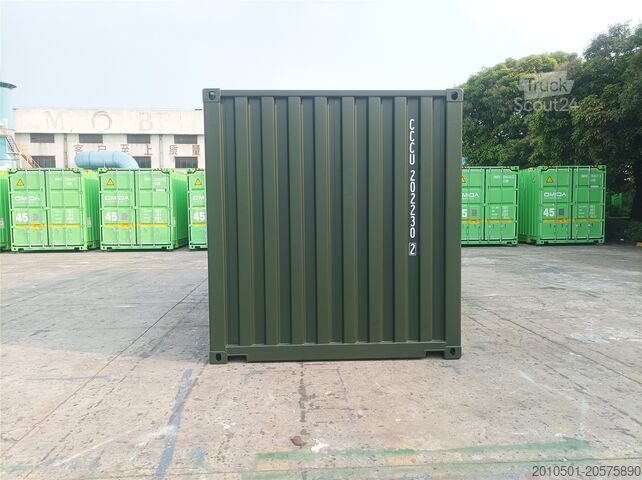 Sjöbehållare 20 Fuß Seecontainer / Angebot / one Way RAL 6007 Flaschengrün / Lagercontainer