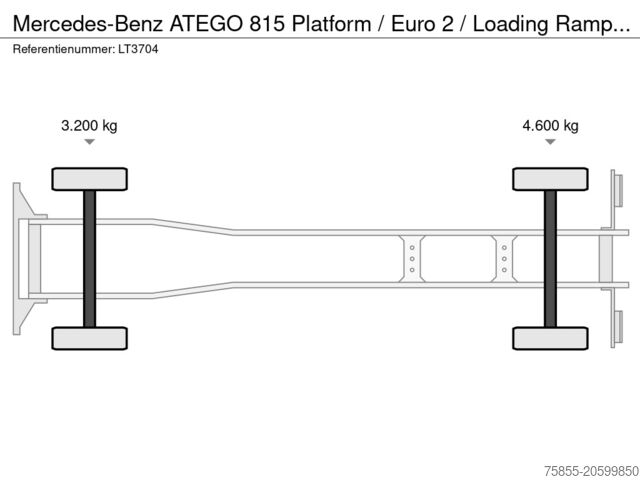 Transportator auto Mercedes-Benz ATEGO 815 Platform / Euro 2 / Loading Ramp / NL...