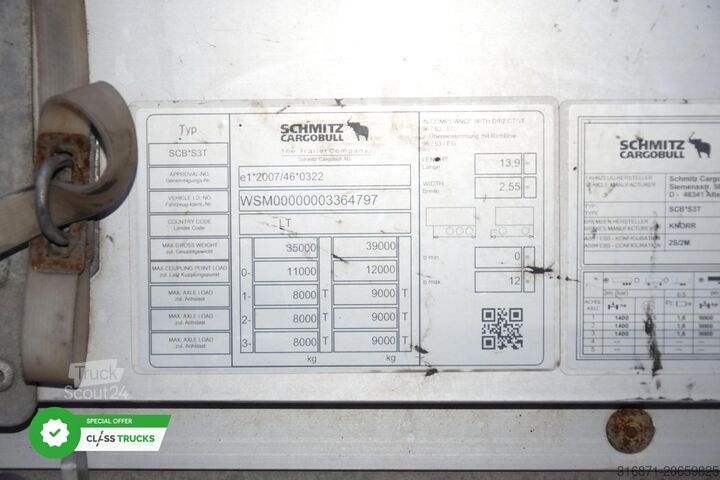 Atvira puspriekabė su tentu SCHMITZ CARGOBULL SCS24/L Varios