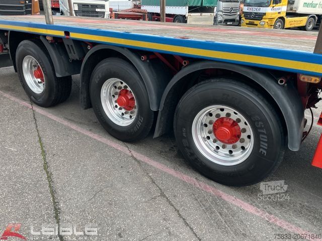 Dieplader oplegger MEUSBURGER MPS-3*Plateau*ausziehbar 4m*§70*3. Achse gelenkt